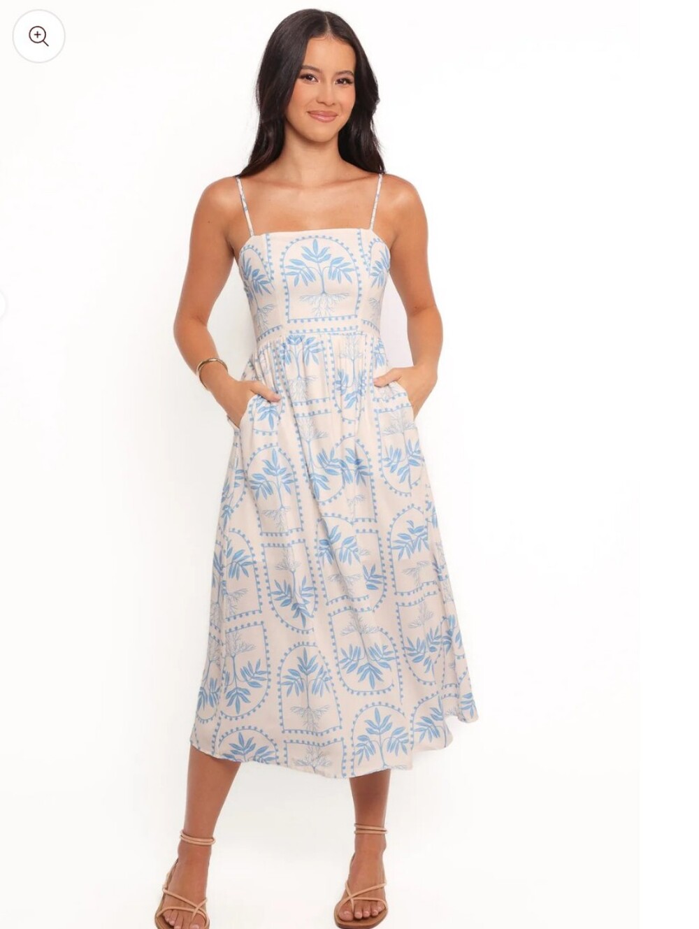 Petal & Pup Cathy Midi Dress Blue White